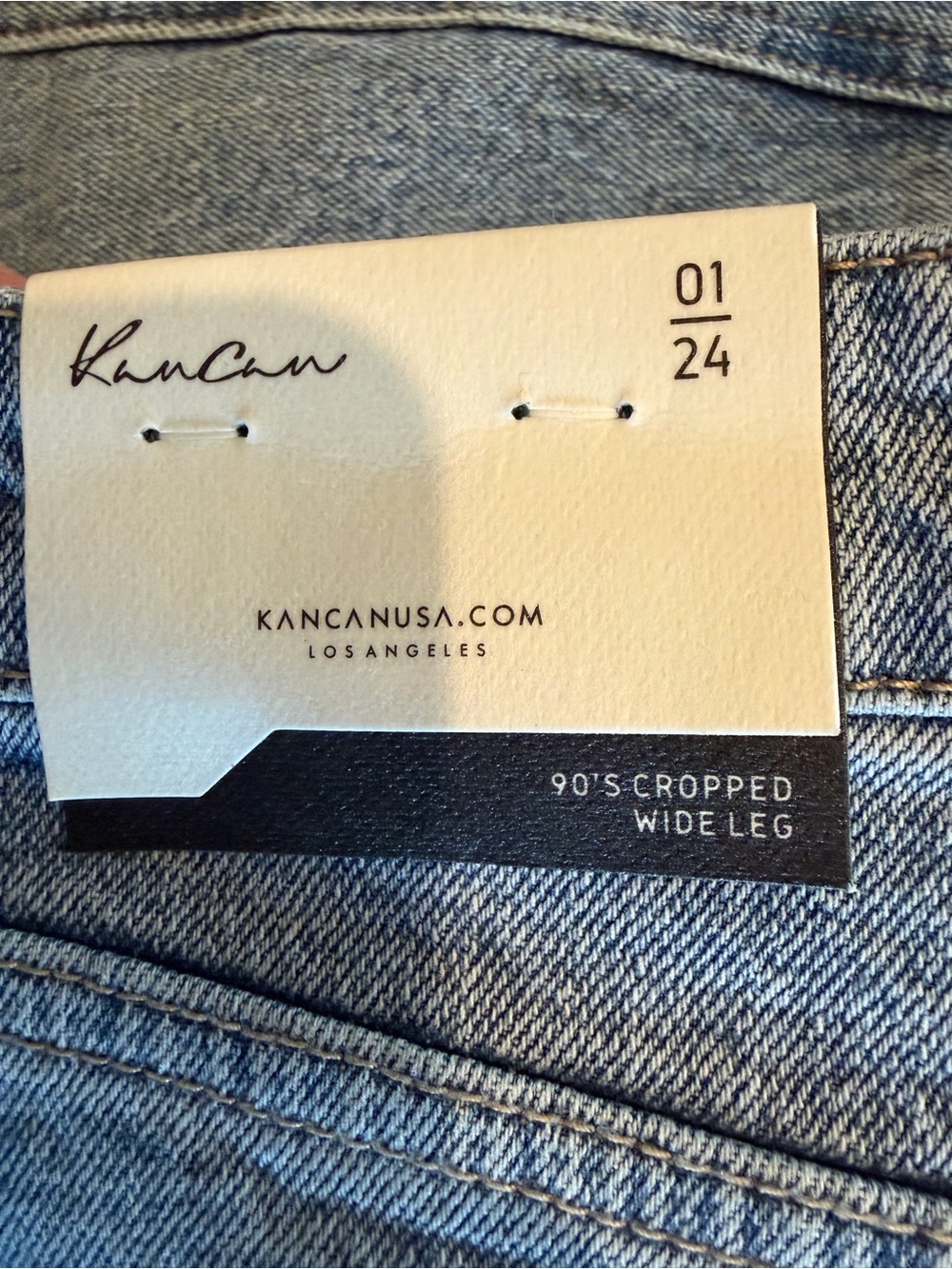 KanCan Light Blue Wide Leg Cuffed Jeans - Picture 3 of 4